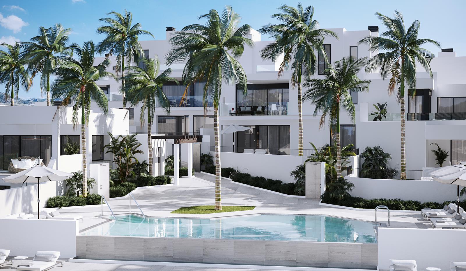 Luxury apartments and townhouses under construction in Nerja